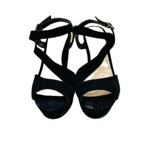 Sz.7-VELVETY STRAPS WEDGE PLATFORM HEELS